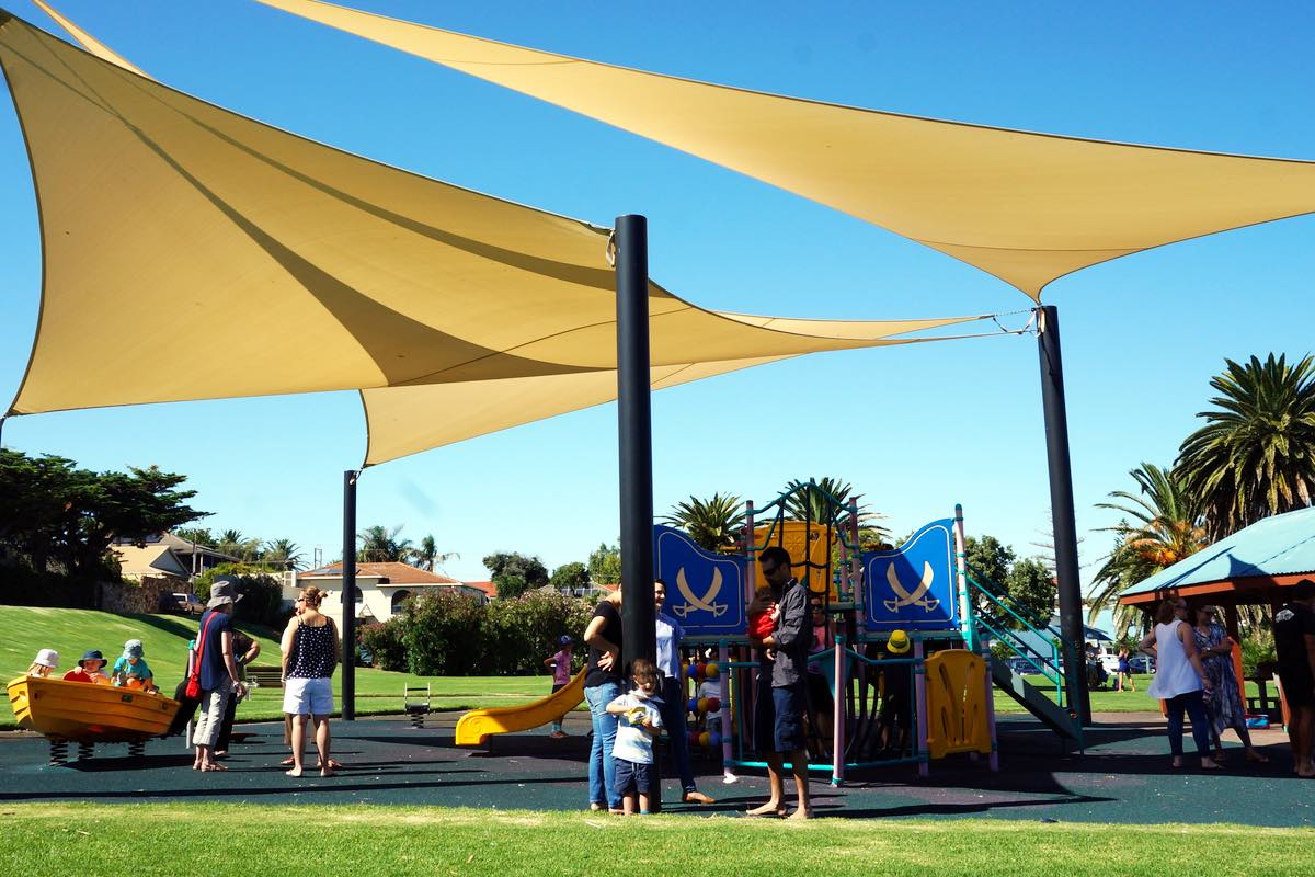 custom shade sails for council  playground city of Holdfast Bay